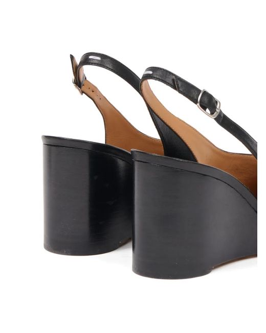 Maison Margiela Black Tabi Wedge Leather Pumps