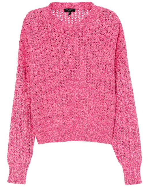 Rag & Bone Pink Edie Open-knit Jumper