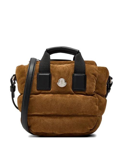 Moncler Brown Caradoc Micro Suede Tote Bag