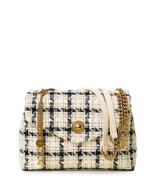 Twinset Metallic Chequered Bouclé Shoulder Bag