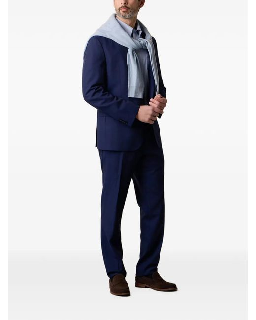 Brooks Brothers Blue Single-Breasted Wool Suit for men