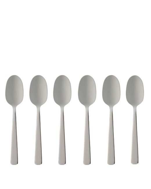 Set di 6 cucchiaini con logo inciso di Dolce & Gabbana in White