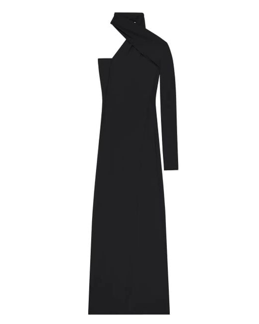 Courreges Black One-Shoulder Maxi Dress