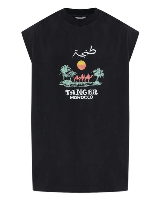Vetements Black Graphic Sleeveless T-Shirt for men