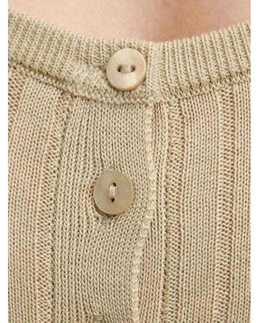 Herskind Natural Geripptes Maxikleid mit Knopfleiste