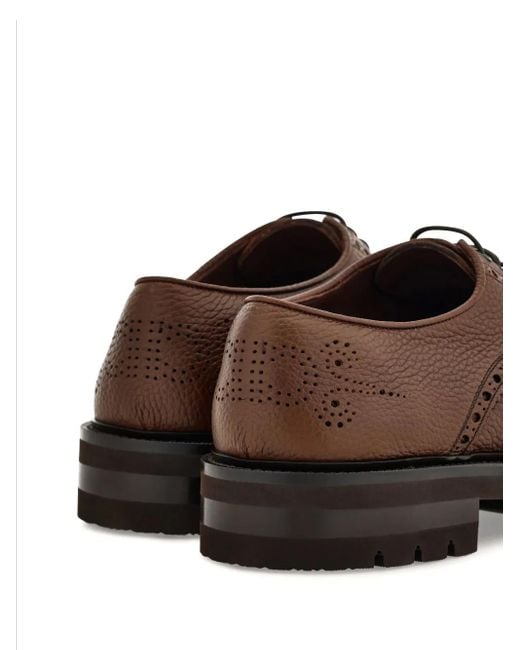 Derby Stile Brogues di Ferragamo in Brown da Uomo