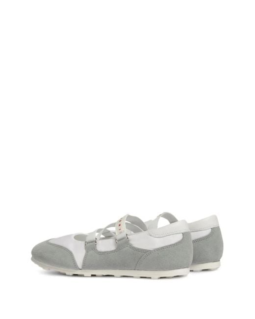 Marni White Soccer Retro Ballerina Trainers