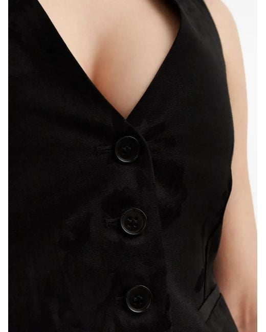 P.A.R.O.S.H. Black Button V-Neck Waistcoat