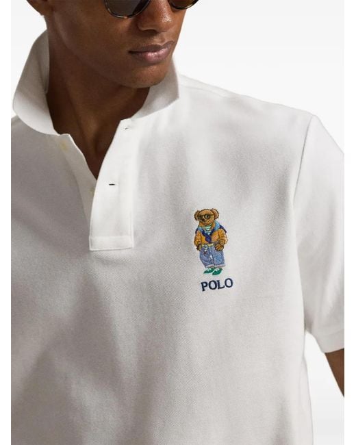Polo Ralph Lauren White Polo Bear Polo Shirt for men