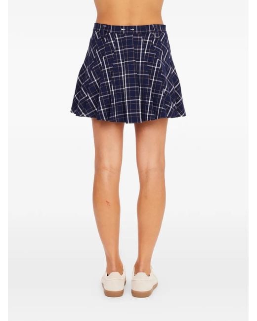The Upside Blue Valencia Jones Buttoned Pleated Mini Skirt