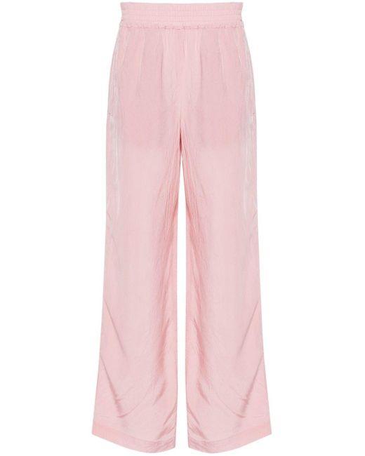 Pantalones rectos con efecto arrugado Victoria Beckham de color Pink