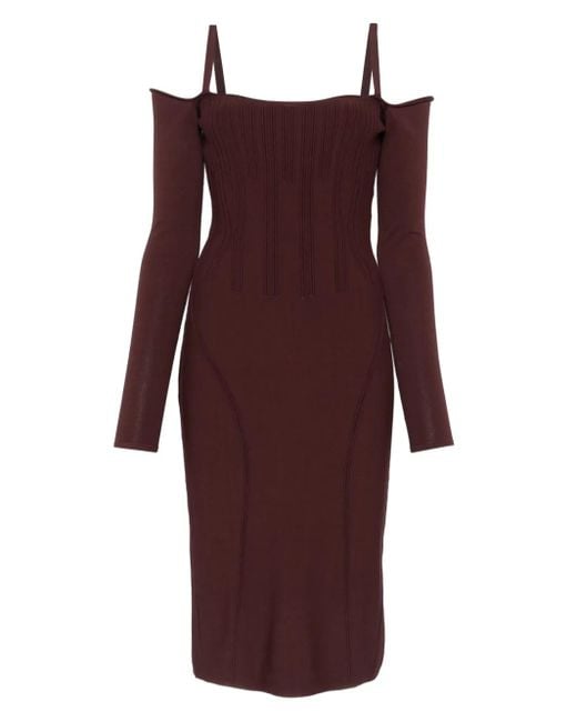 Mugler Purple Boning-Detail Dress