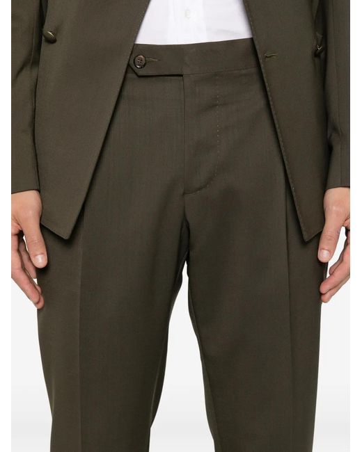 Luigi Bianchi Green Double-Breasted Suit for men