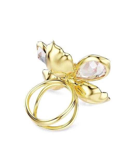 Swarovski Metallic Idyllia Flower-Motif Ring