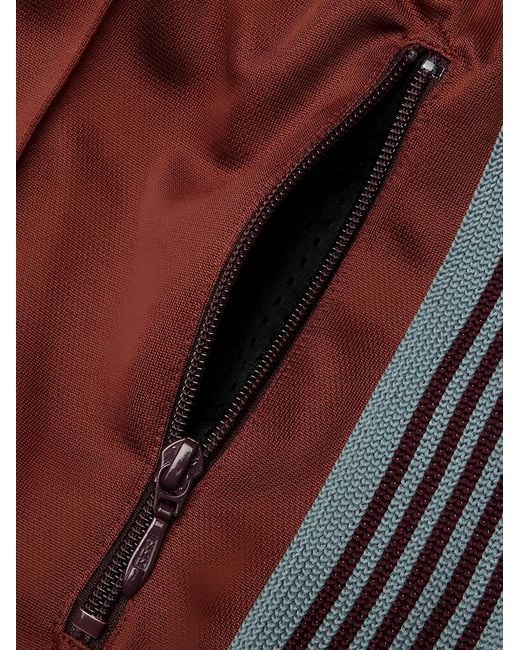 Needles Red Poly Smooth H.D. Side-Stripe Track Pants for men
