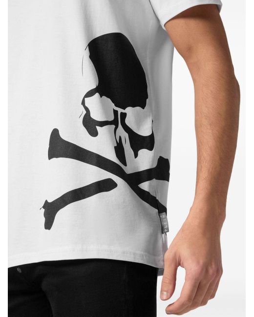 Philipp Plein White Skull & Bones Cotton T-shirt for men