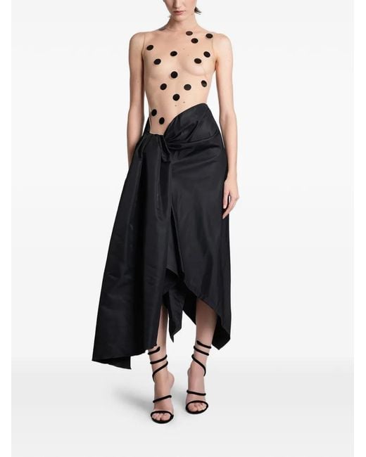 David Koma Black Sequin-Embellishments Asymmetrical-Hem Maxi Dress