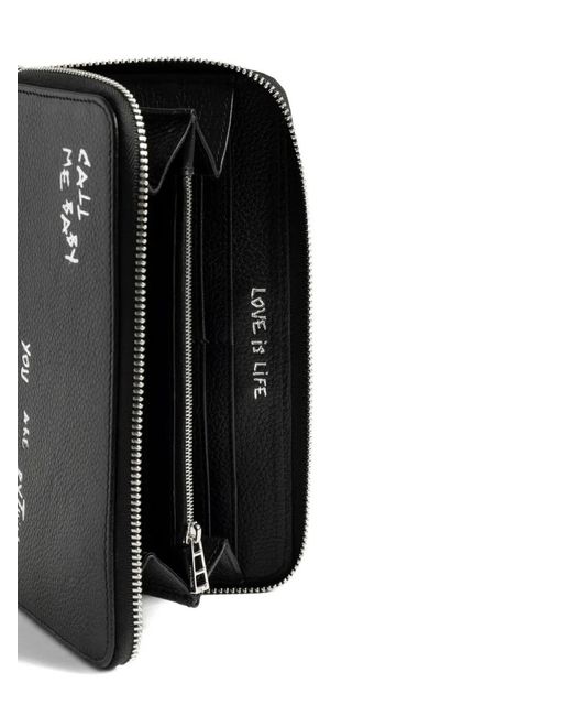 Zadig & Voltaire Black Compagnon Graffiti Wallet