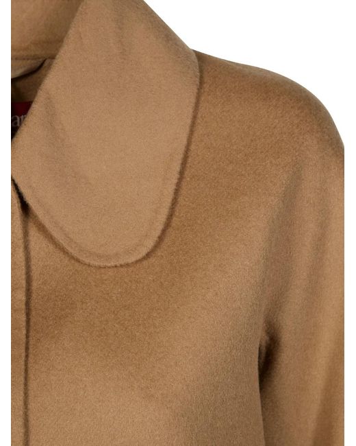 Max Mara Brown Triumph Button-Up Collared Cropped Jacket