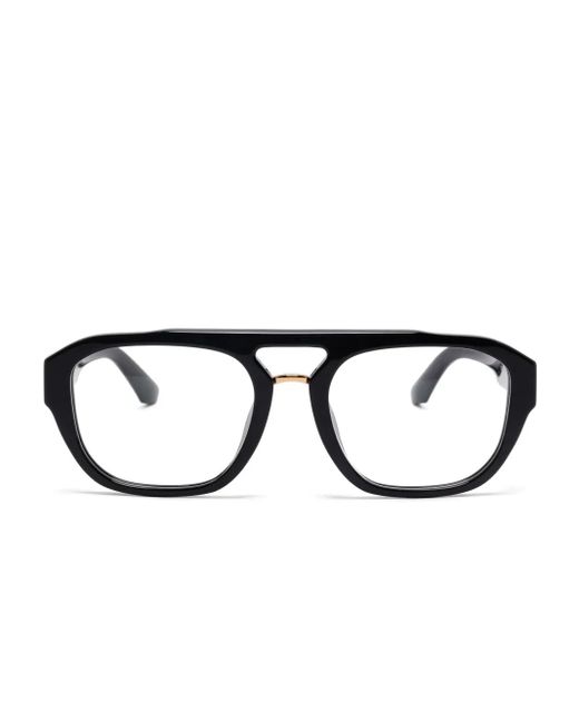 メンズ Dolce & Gabbana パイロット眼鏡フレーム Black