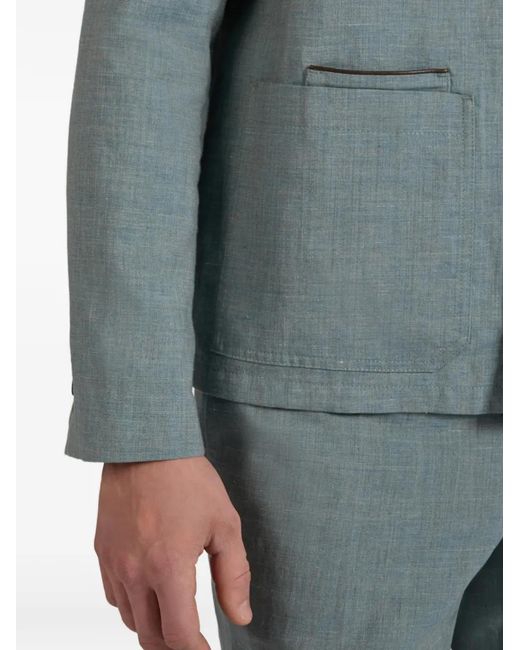 Incotex Blue Buttoned Jacket for men