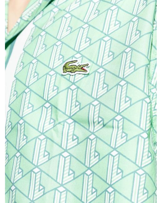 Camicia Con Monogramma di Lacoste in Green da Uomo