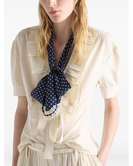 Prada Marocain Blouse in het White
