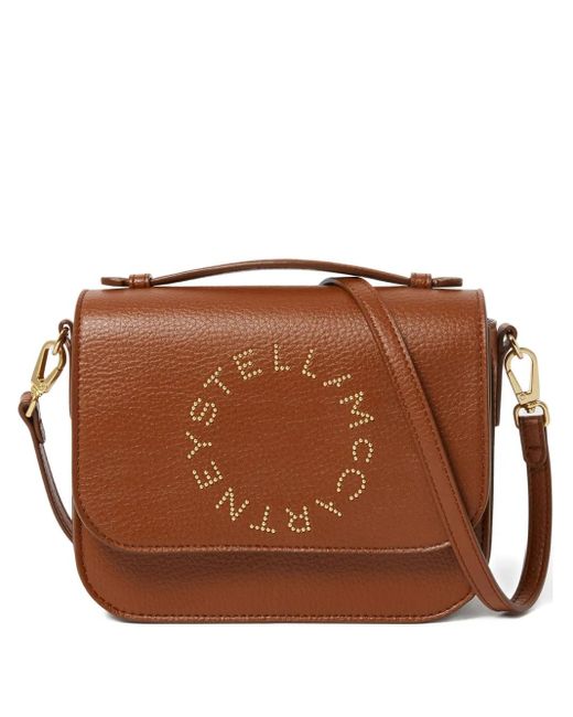Stella McCartney レディース ブラウン ステラ ロゴ ショルダーバッグ 