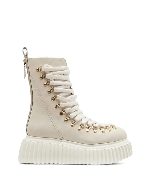 Agl Attilio Giusti Leombruni White Dromo Lace-Up Boots