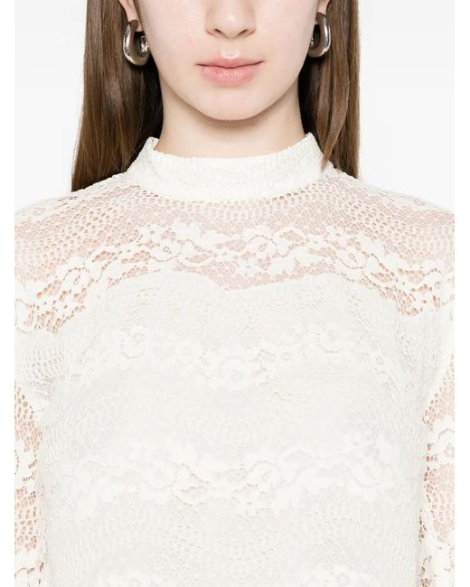 Twinset White Macramé Lace Blouse