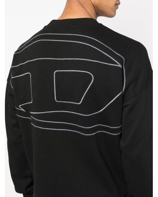 DIESEL Black Rob-Megoval Cotton Sweatshirt for men