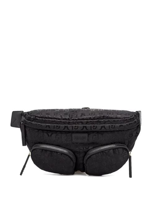 Liu Jo Black Logo-Pattern Belt Bag