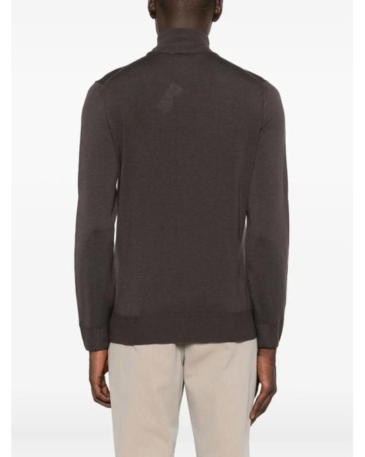 Canali Pullover Mit Stehkragen in Gray für Herren