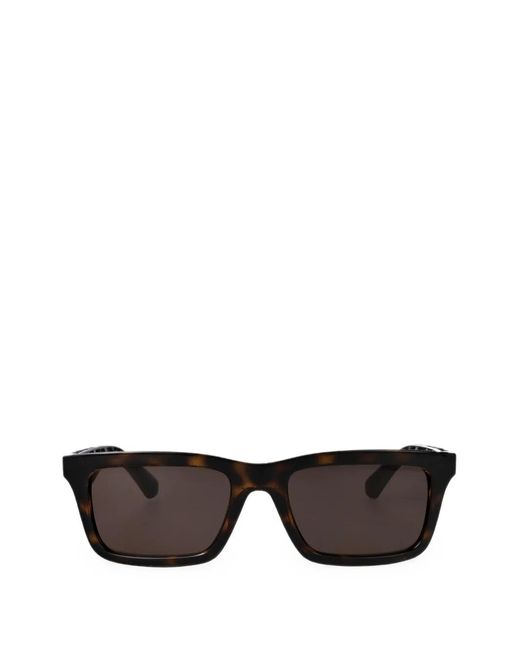 Burberry Black Tortoiseshell-Effect Rectangle-Frame Sunglasses for men