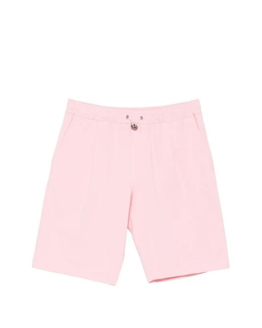 KIRED Pink Drawstring-Waist Cotton Shorts for men