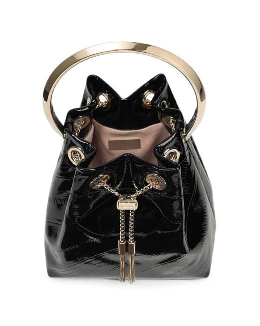 Jimmy Choo Black Bon Bon Bucket Bag