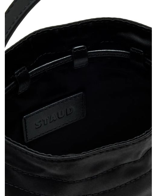 Staud Black Mini Lila Drawstring Cross Body Bag
