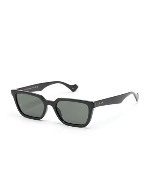 Gucci Gray Rectangle-Frame Sunglasses