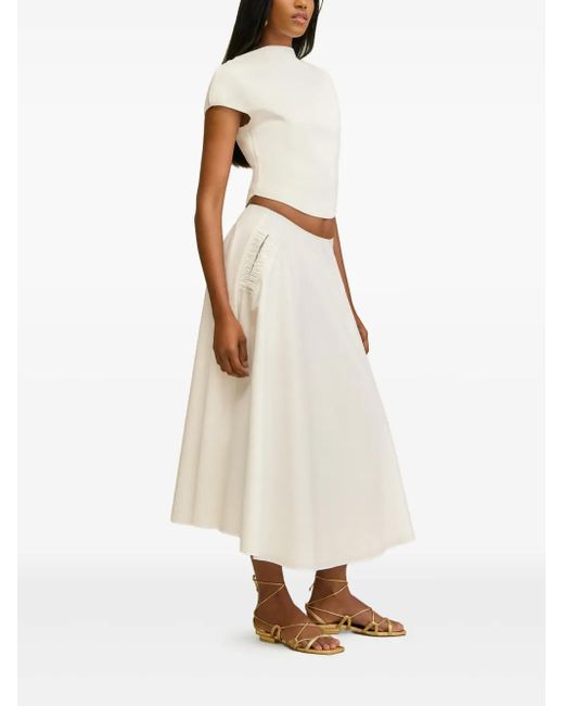 Cult Gaia Natural Ely A-Line Midi Skirt