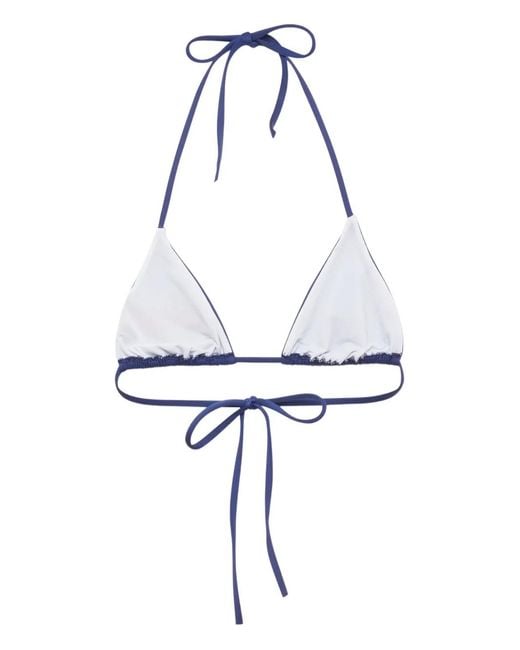 DSquared² Blue Embroidered Bikini Top