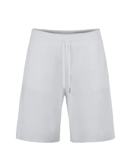 Moorer White Drawstring Trim Shorts for men
