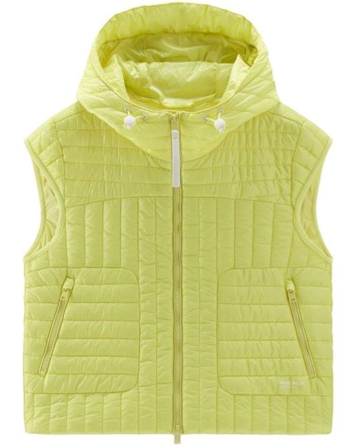 Woolrich Green Hooded Quilted Gilet