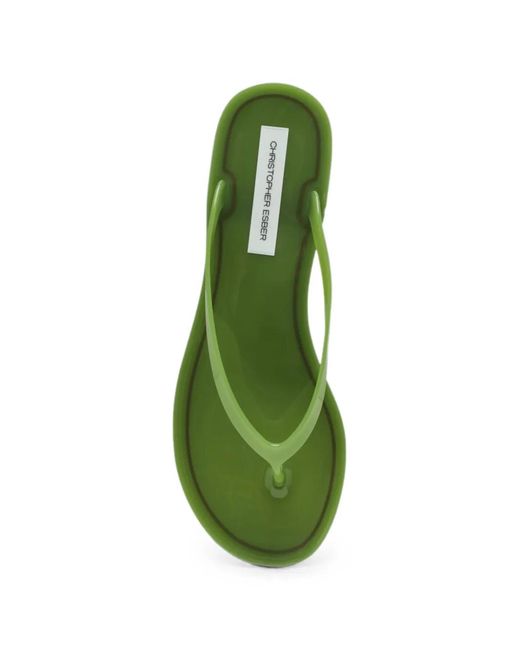 Christopher Esber Green Jo Jelly-Texture Flip Flops
