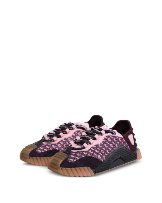 Dolce & Gabbana Purple Ns1 Logo-Print Sneakers