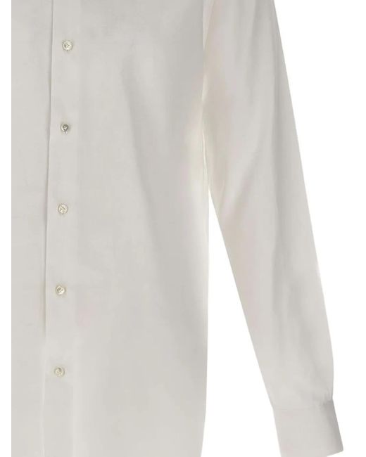 Barba Napoli White Cotton Shirt for men