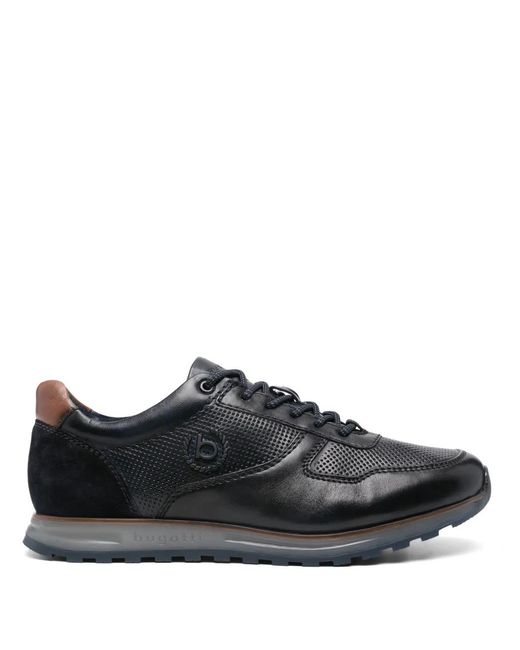 Bugatti Black Leather Sneakers for men