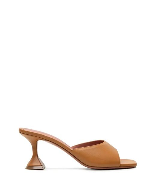 AMINA MUADDI Natural Lupita Leather Mules