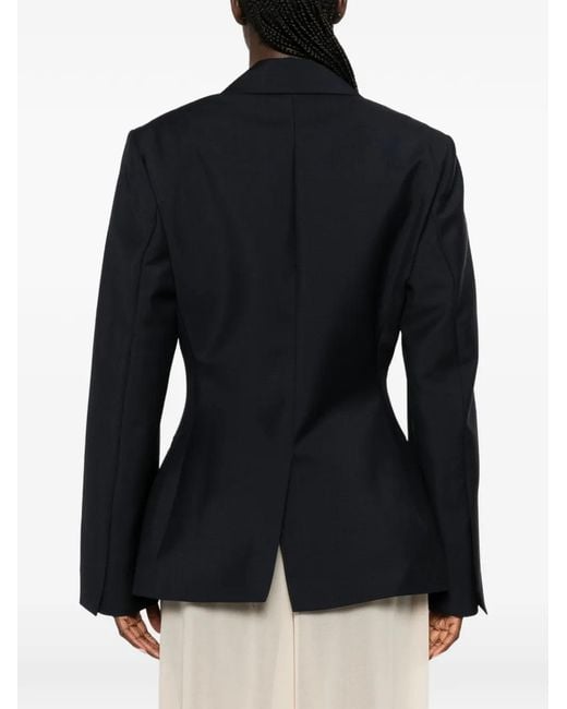 Rohe Blue Peak-Lapels Double-Breasted Blazer