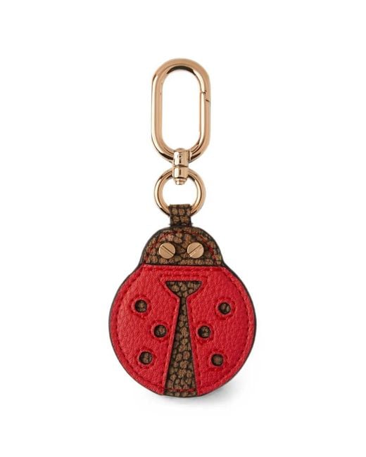 Borbonese Red Ladybug Leather Keyring