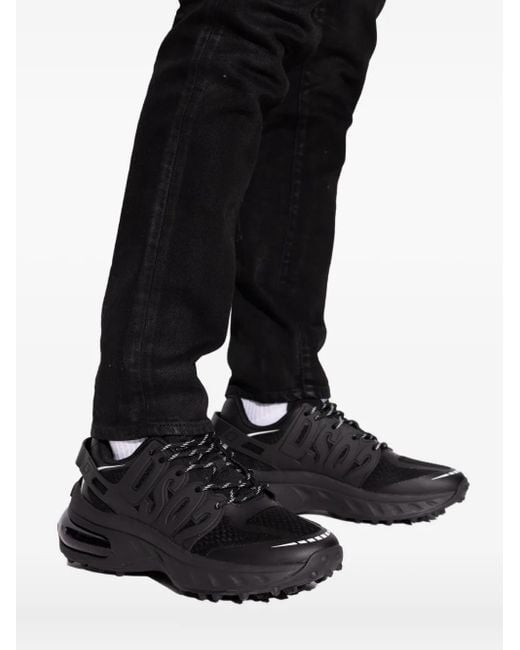 DSquared² Black Lace-Up Panelled Low-Top Sneakers